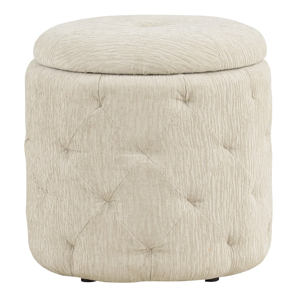 Office Star Erindale Round Storage Ottoman, 18”H x
