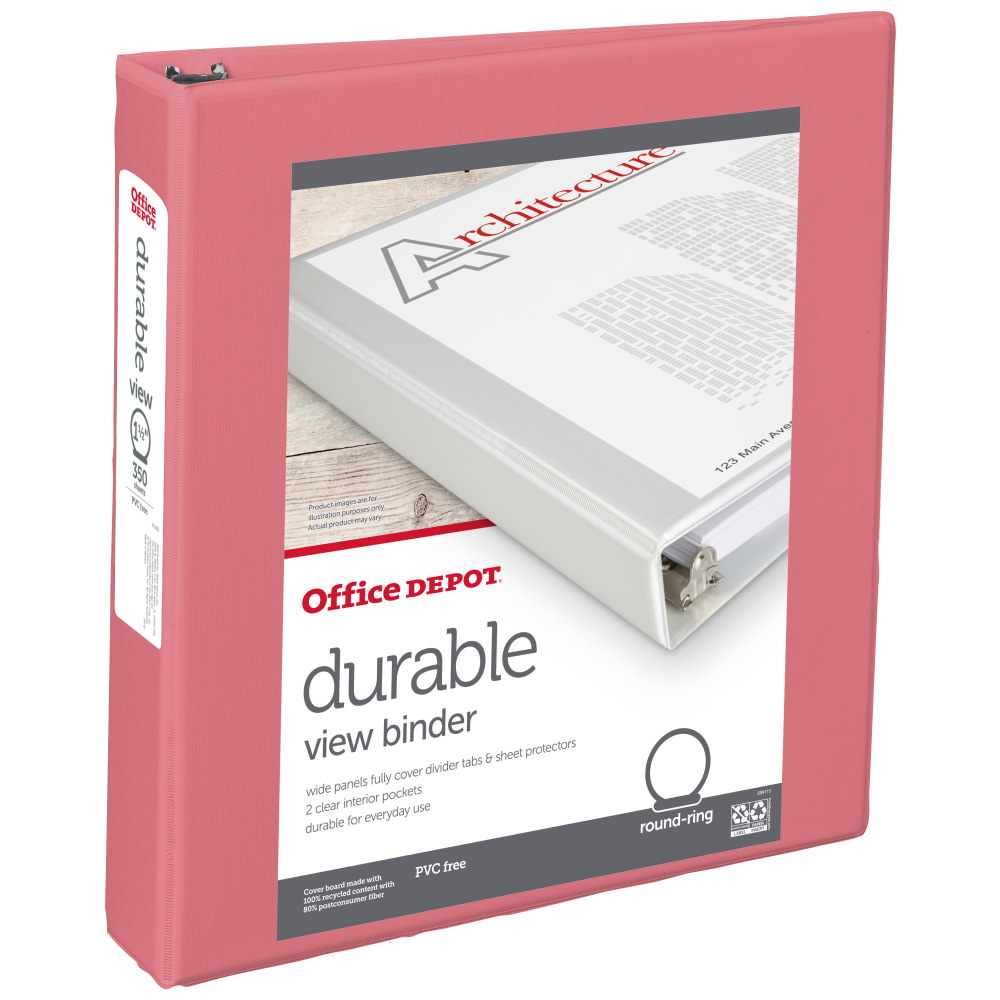 Office Depot® Durable View Binder, 1-1/2" Round Rings