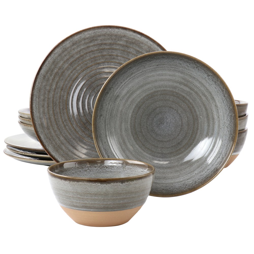 Gibson Elite 12-Piece Dreamweaver Round Earthenware Dinnerware