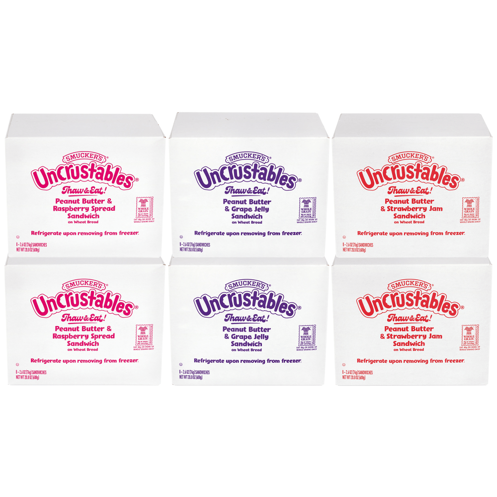 Smucker's Uncrustables Variety, 2.6 Oz, Total Qty 48