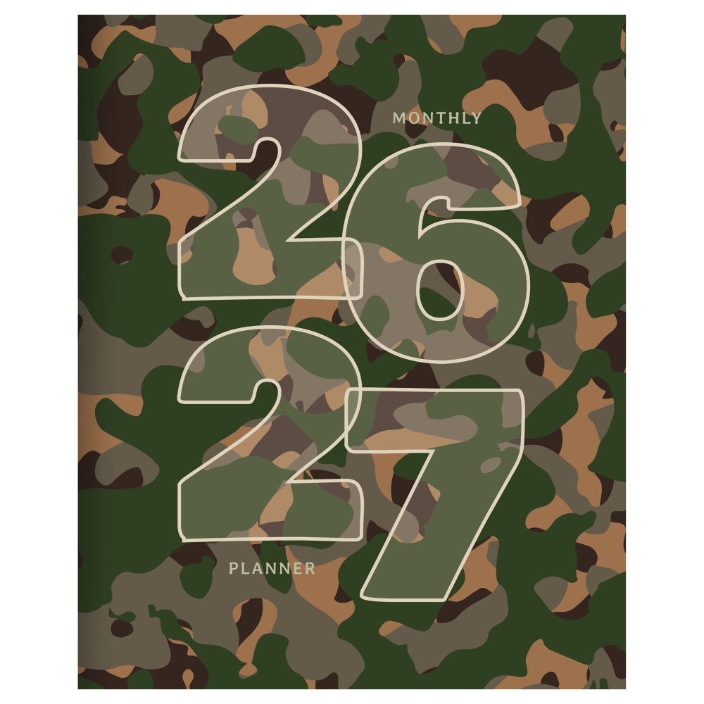 2026-2027, TF Publishing Camo Medium Monthly Planner, 8"