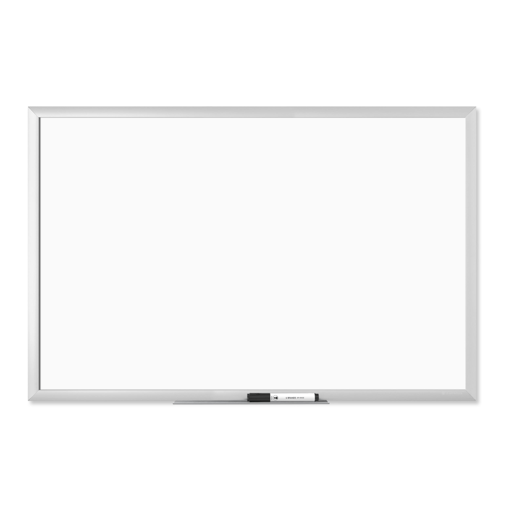 U Brands Dry-Erase Board, 36" X 24", Silver