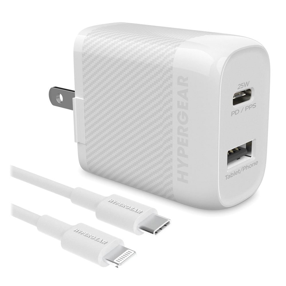 HyperGear SpeedBoost 25W PD Dual-Output Lightning Wall Charger
