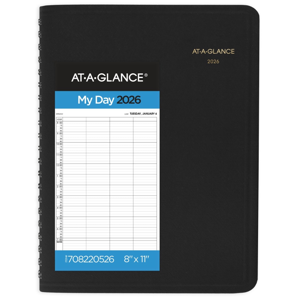 AT-A-GLANCE® 2026 Four Person Daily Appointment Book, Black,