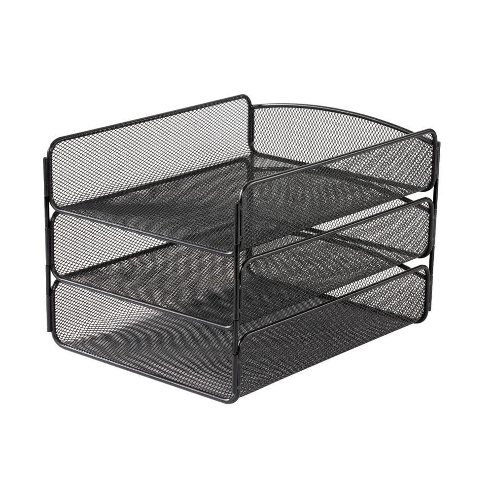 Safco® Onyx Cubicle Panel Triple Letter Tray, 9