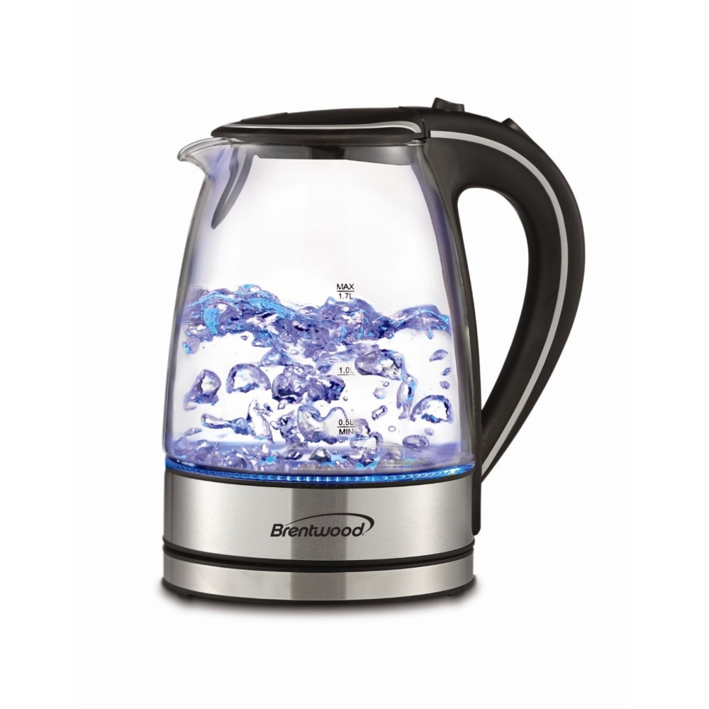 Brentwood Tempered Glass Tea Kettle, 1.7-Liter, Black