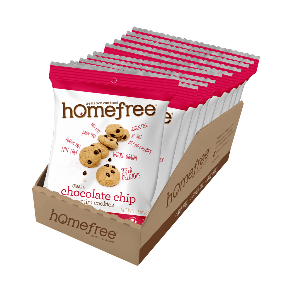 Homefree Chocolate Chip Mini Cookies, 1.1 Oz, Case