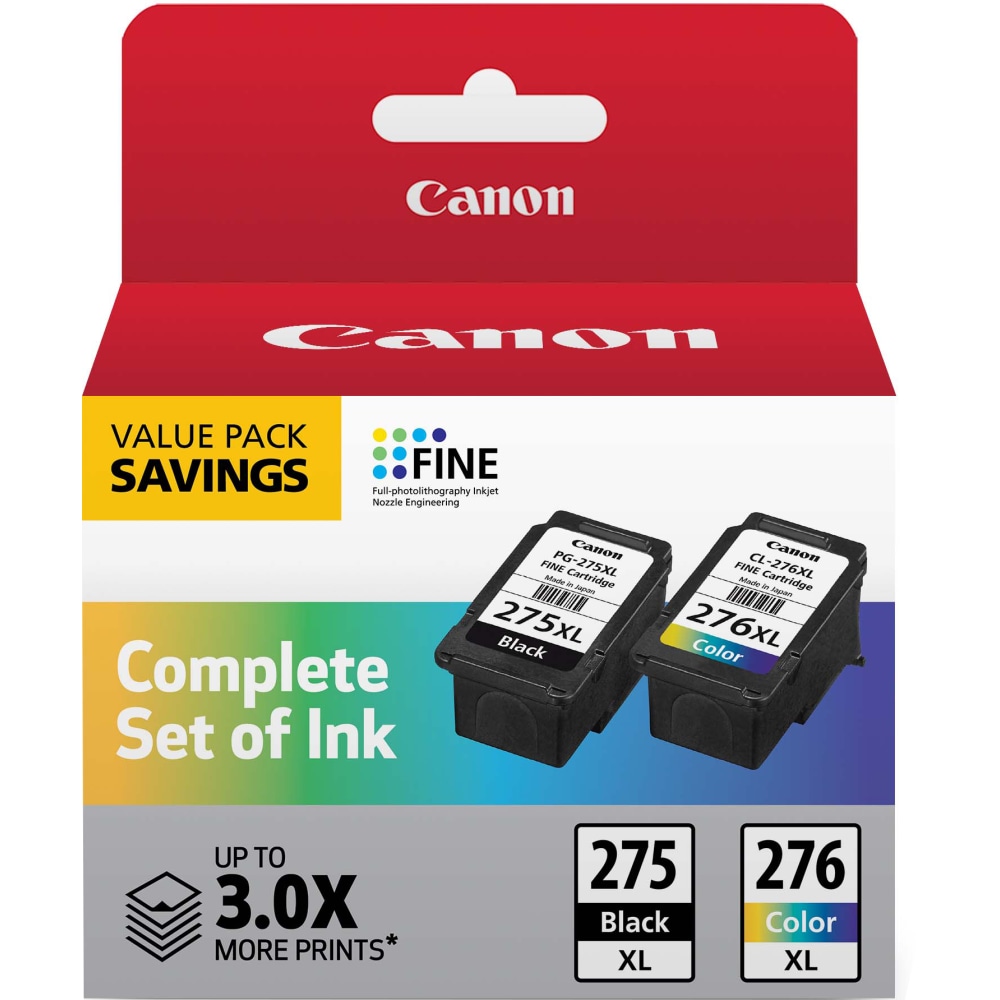 Canon® PG-275XL Black/CL-276XL Tri-Color High-Yield Ink