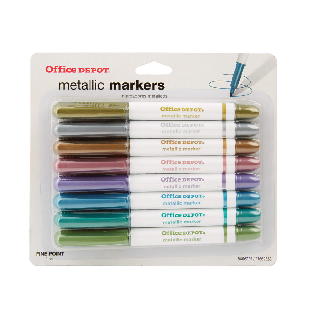 Office Depot® Brand Metallic Markers, Bullet Point, Assorted