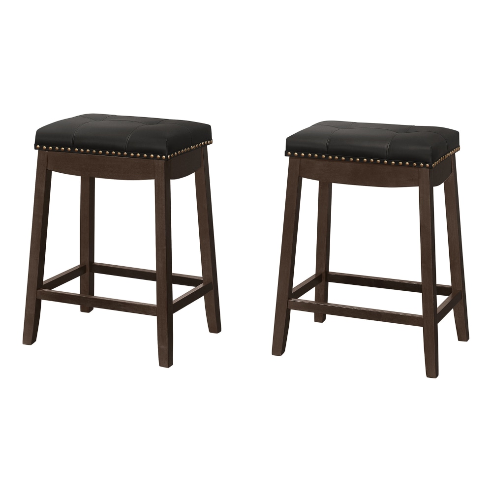 Monarch Specialties Avery Bar Stools, Espresso/Black, Set Of