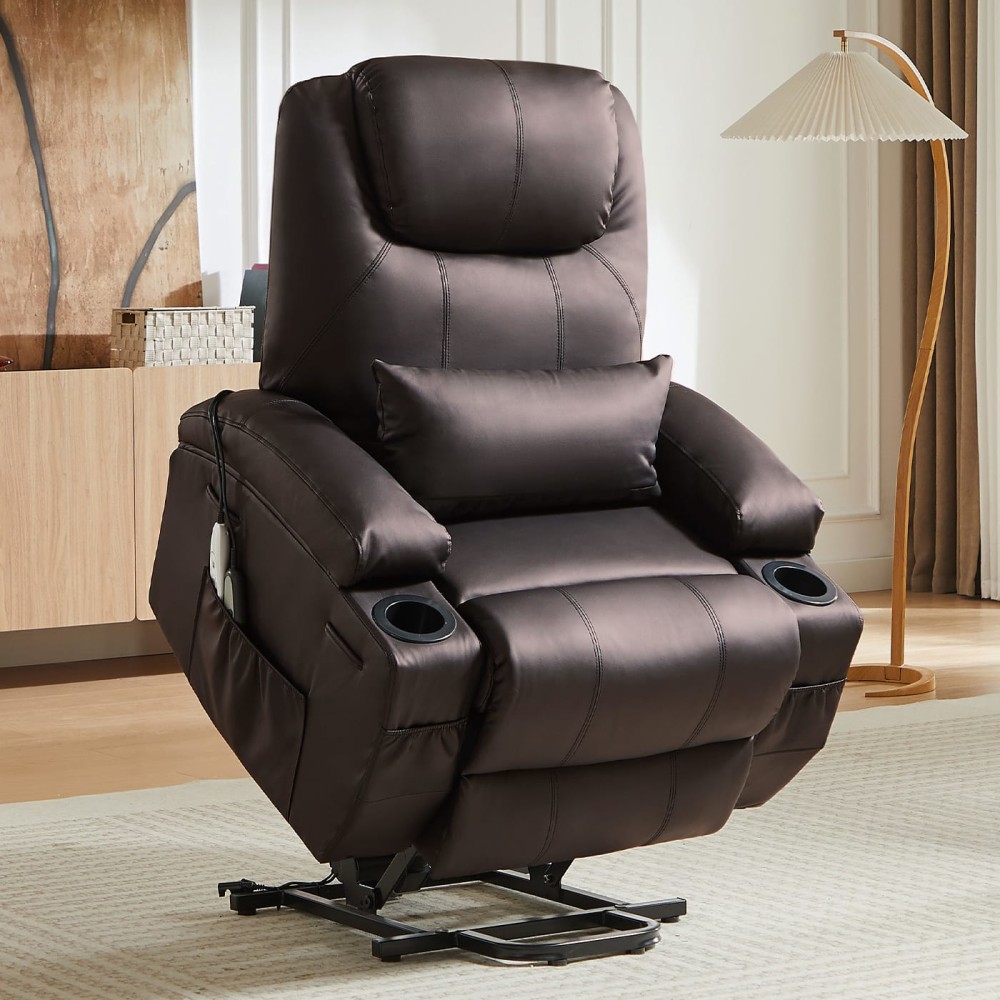 Bestier PU Leather Power Lift Recliner With 8-Point