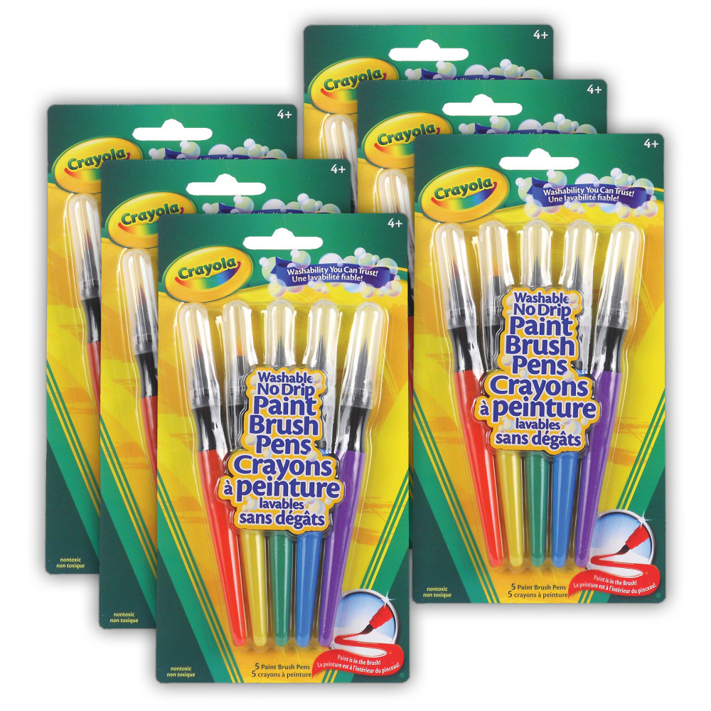 Crayola Washable No Drip Paint Brush Pens, Assorted
