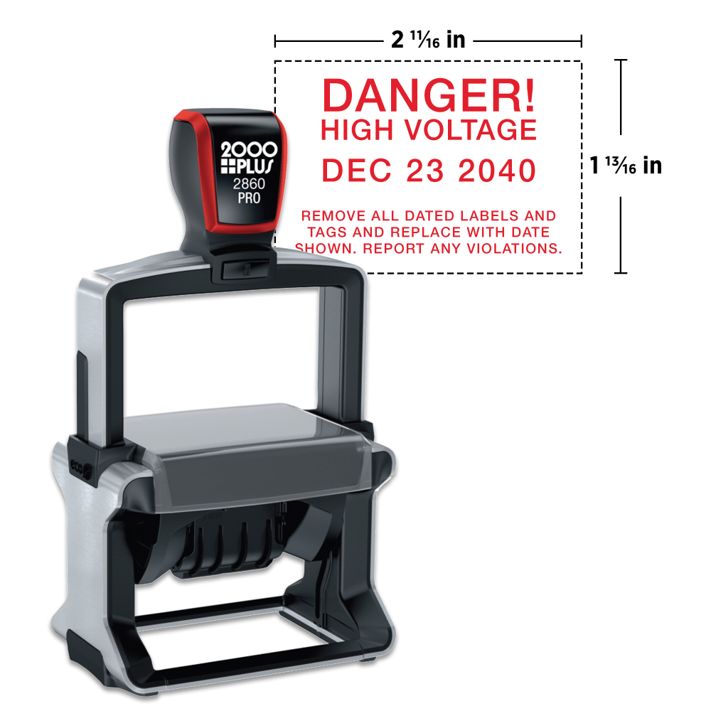 Custom 2000 Plus® PrintPro™ Self-Inking Date Stamp, Heavy
