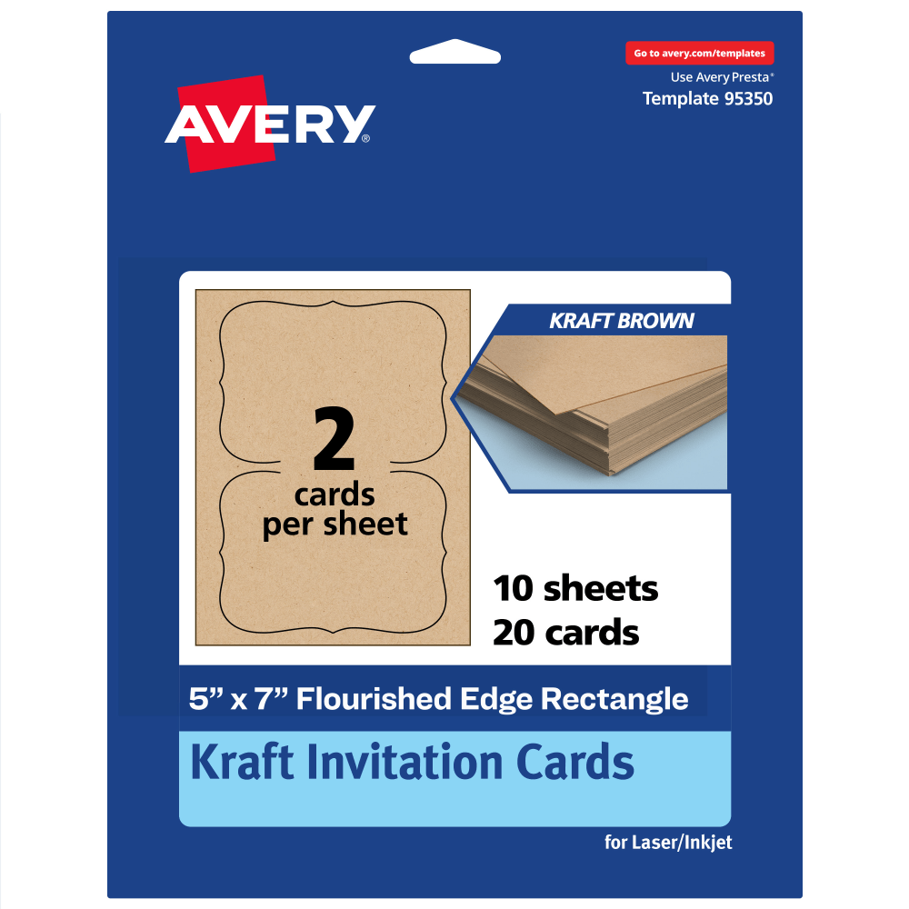 Avery® Printable Invitation Cards, 5" x 7" Rectangle