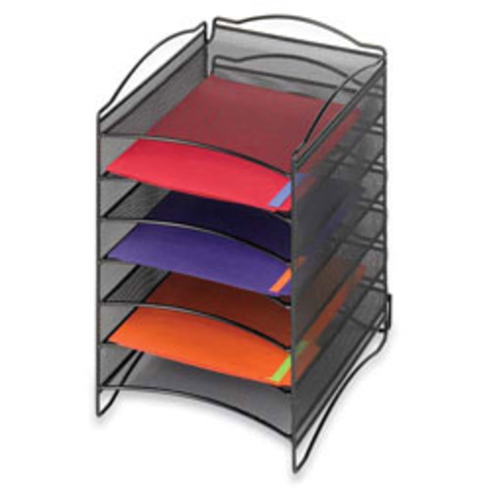Safco® Onyx™ 6-Compartment Mesh Literature Organizer, Black