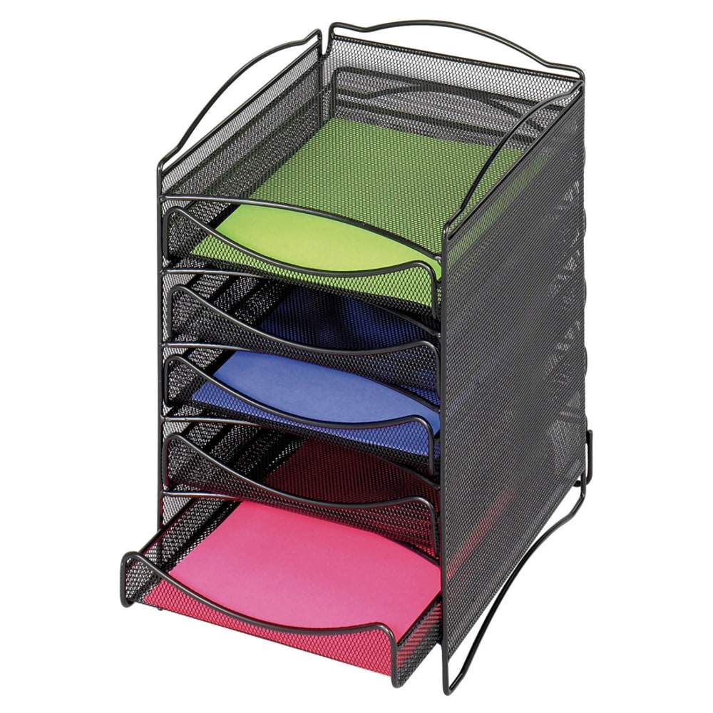 Safco® Onyx™ 5-Drawer Mesh Literature Organizer, Black