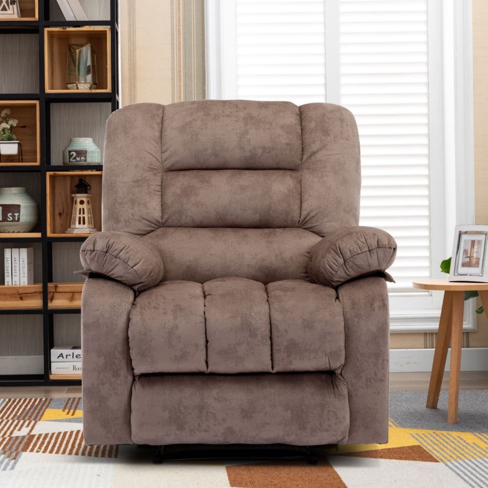 Bestier Oversized Fabric Recliner With 8-Point Vibration Massage,