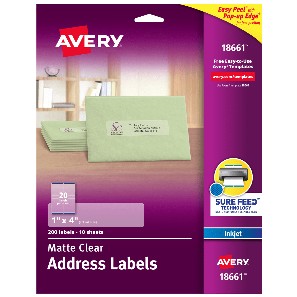 Avery® Matte Address Labels With Sure Feed® Technology,