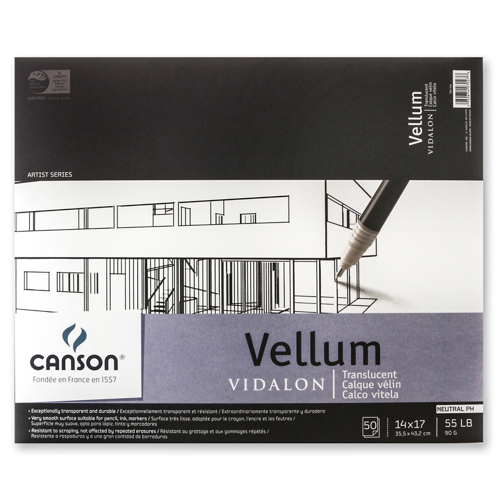 Canson Vidalon Tracing Vellum Pad, 14" x 17",