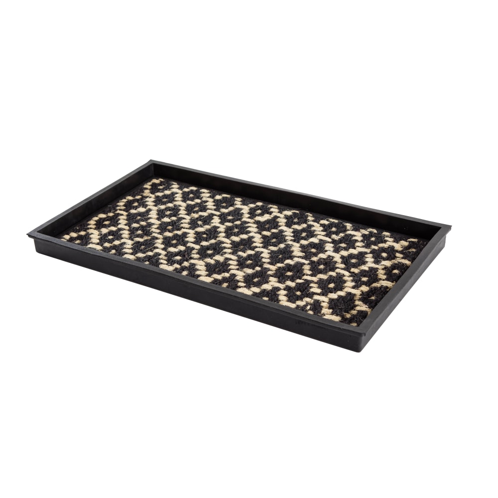 Anji Mountain 2-Pair Rubber Boot Tray, Black/Ivory