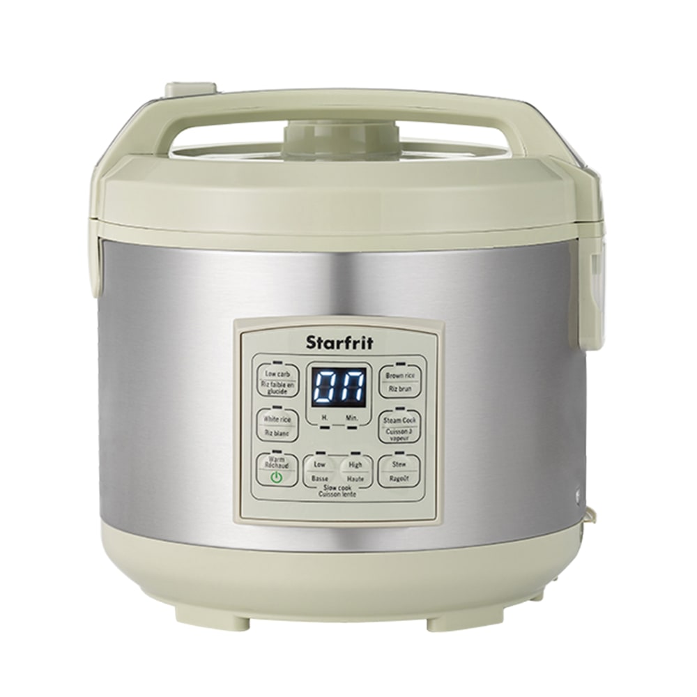 Starfrit® 14-Cup Low-Carb Electric Rice Cooker, Gray/Green