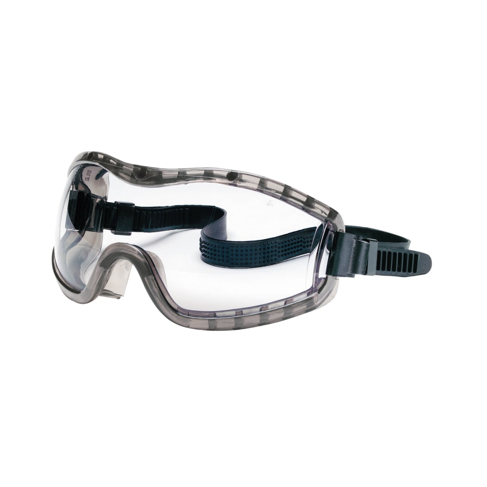 Crews Stryker Safety Goggles, Chemical Protection, Black Frame