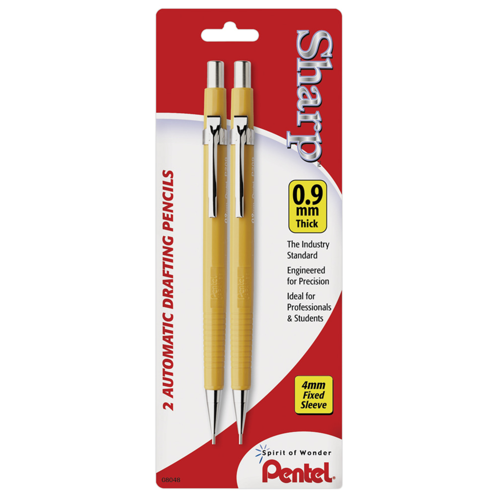 Pentel® Sharp™ Automatic Drafting Pencils, 0.9 mm, Black,