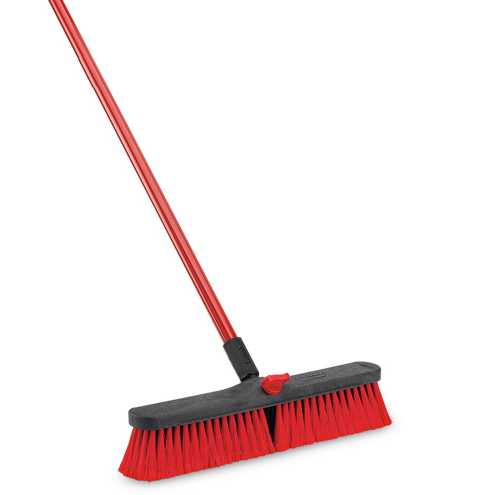 Libman Commercial Multi-Surface Steel Push Brooms, 18", Set