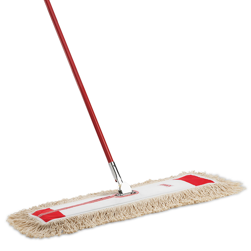 Libman Commercial Steel Dust Mops, 24", Red/White, Pack