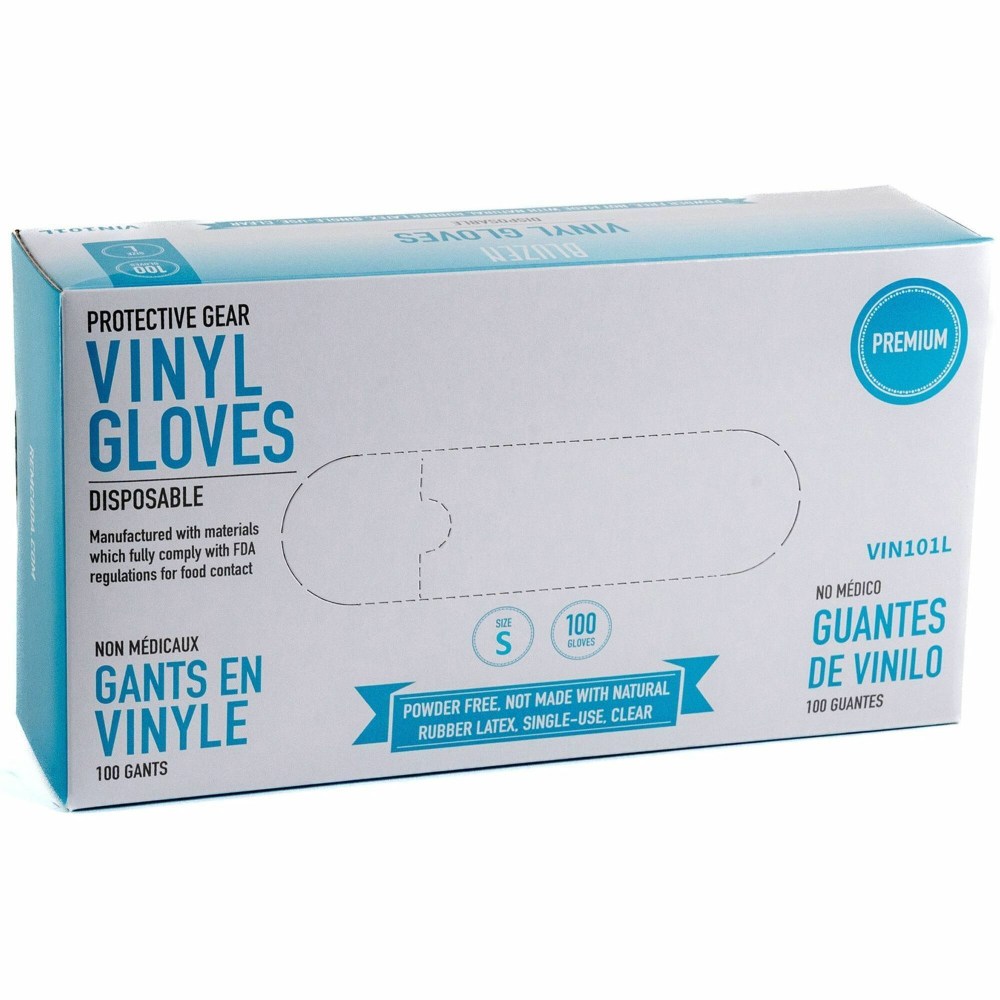 BLUZEN Powder-Free Vinyl Gloves - 4 mil Thickness