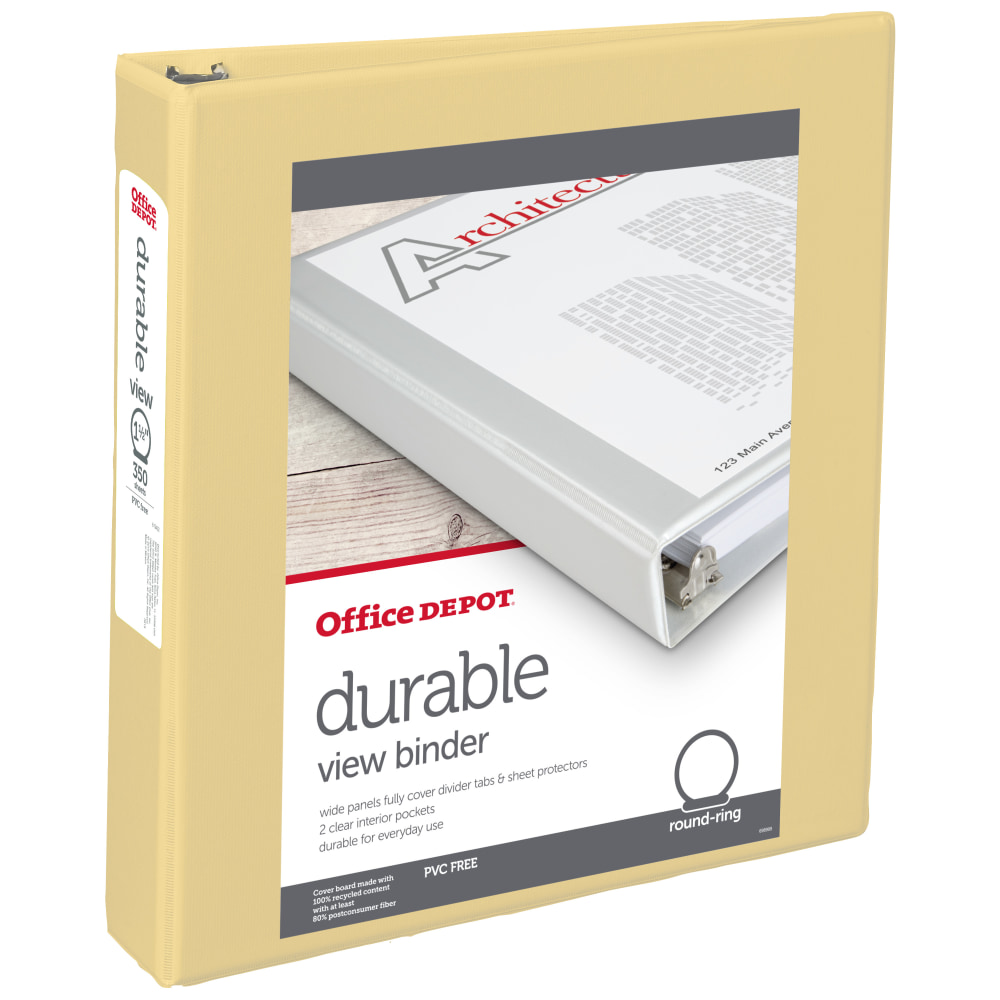Office Depot® Brand 3-Ring Durable View Binder, 1-1/2"