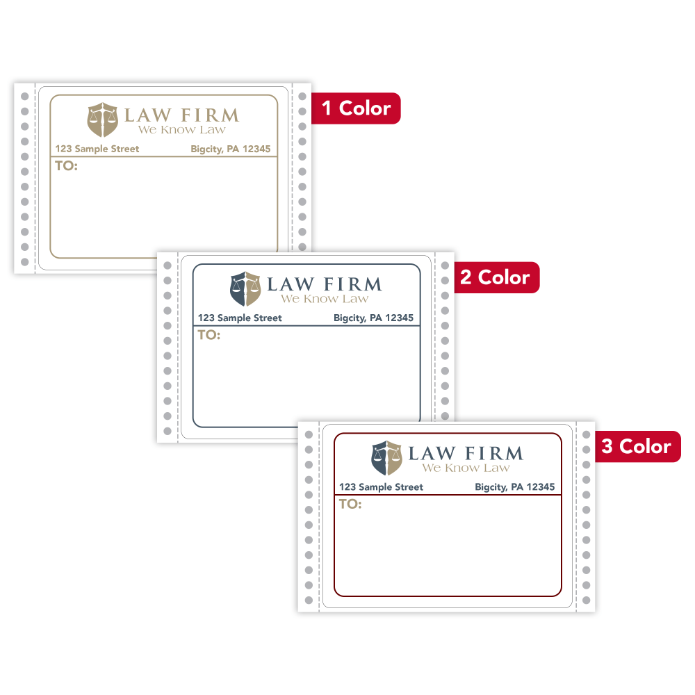 Custom Printed Pinfed Continuous-Feed Dot Matrix Color Labels,