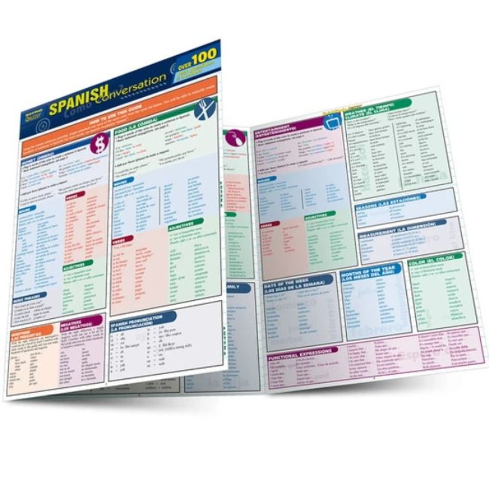 QuickStudy Guide, Spanish Conversation Quizzer, Total Qty 1
