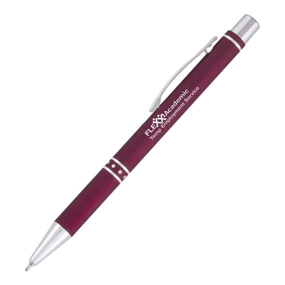 Custom Promotional Chrome Accent Softex Gel Pen, Medium