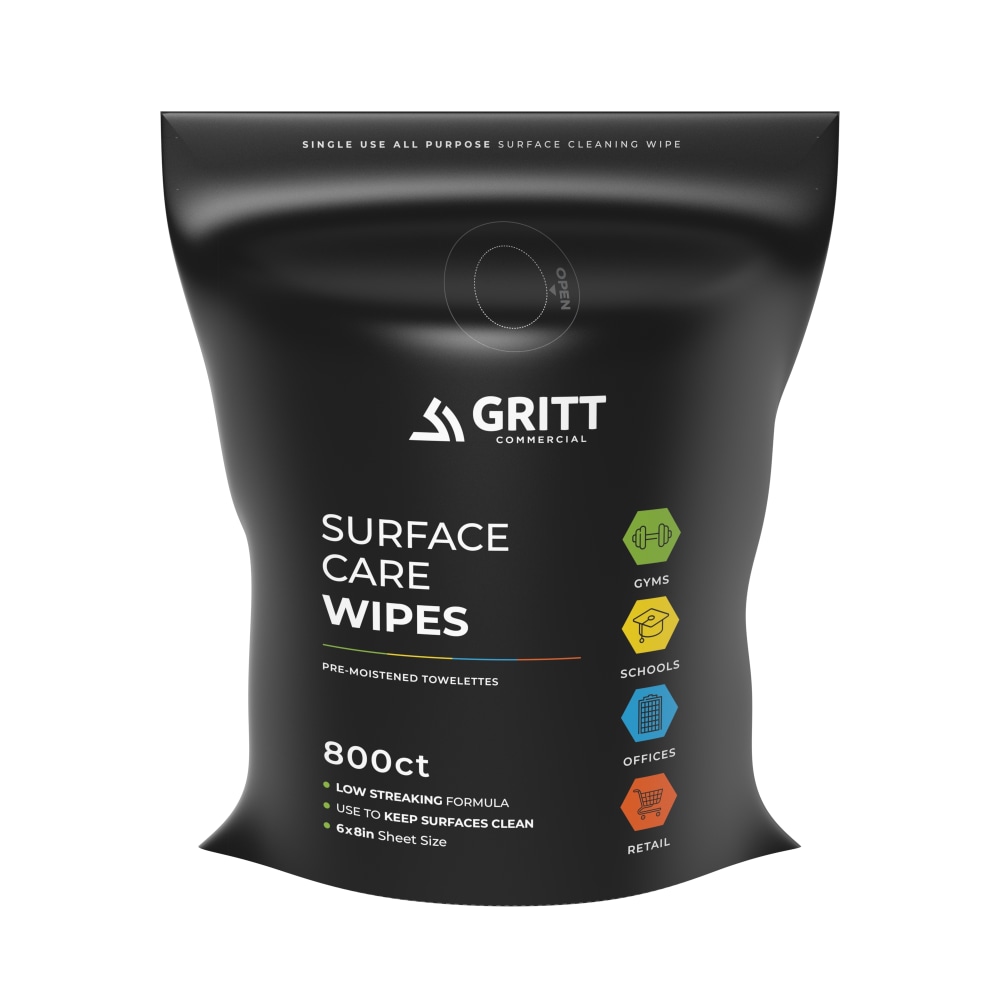 Gritt Commercial Surface Care Wipes, 6" x 8",