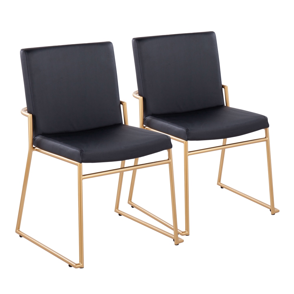 LumiSource Dutchess Contemporary Dining Chairs, faux Leather,