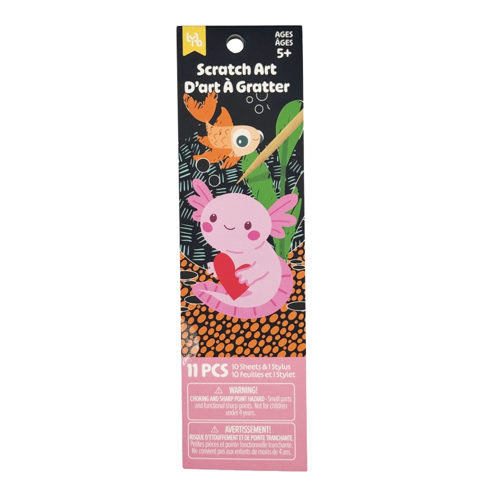 Little Yellow Bicycle® Scratch Art Bookmark Kit, Axolotl,
