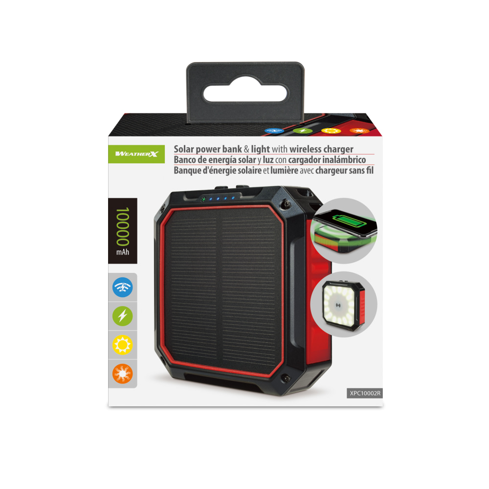 WeatherX Solar Power Bank And Light With Wireless