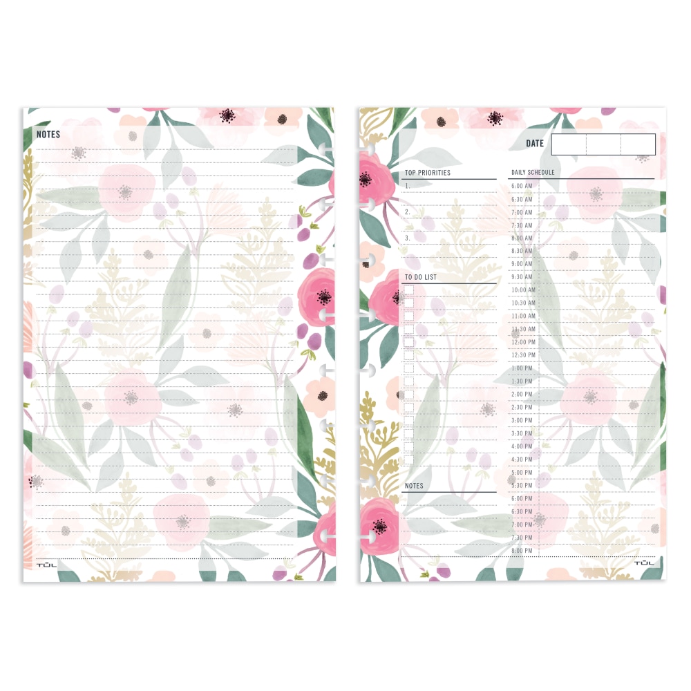 TUL® Discbound Undated Daily Refill Pages, Junior Size,