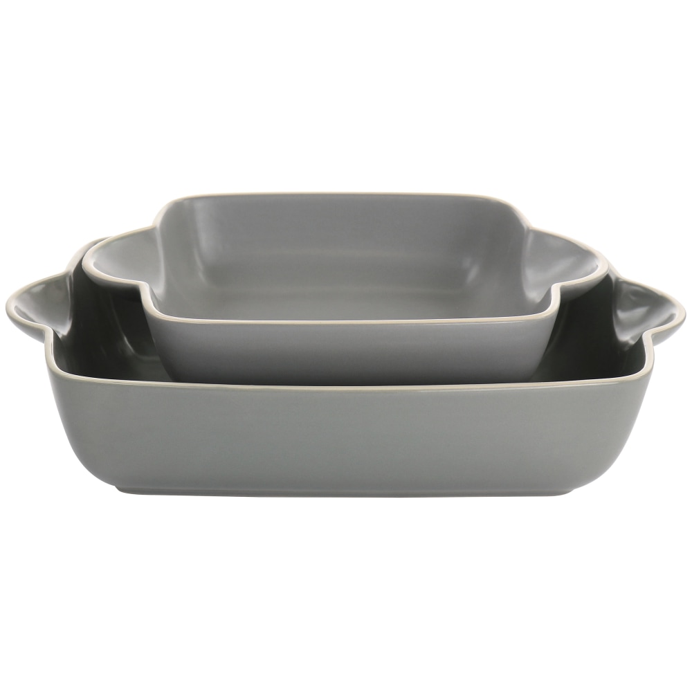 Gibson Home Rockaway 2-Piece Stoneware Nesting Bakeware Set,
