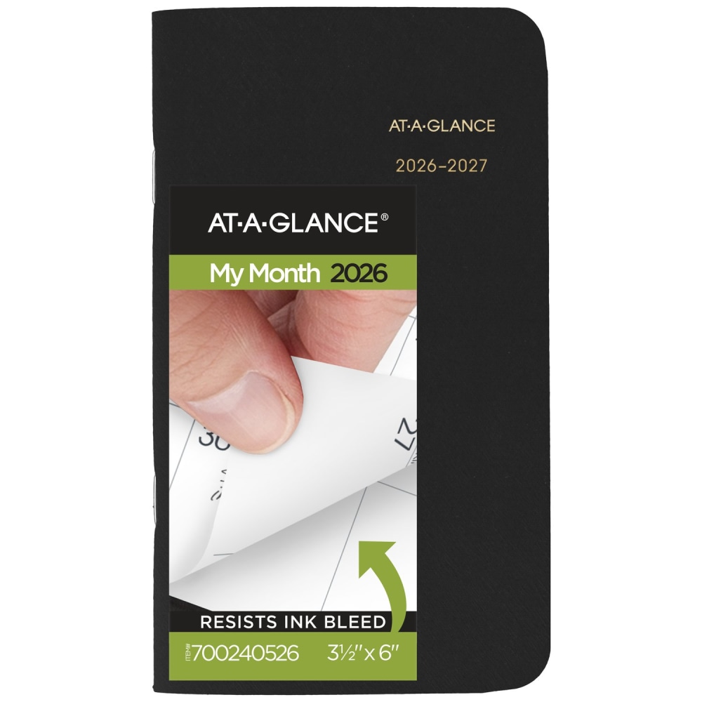 AT-A-GLANCE® 2026-2027 Two Year Monthly Planner, Black, Pocket,