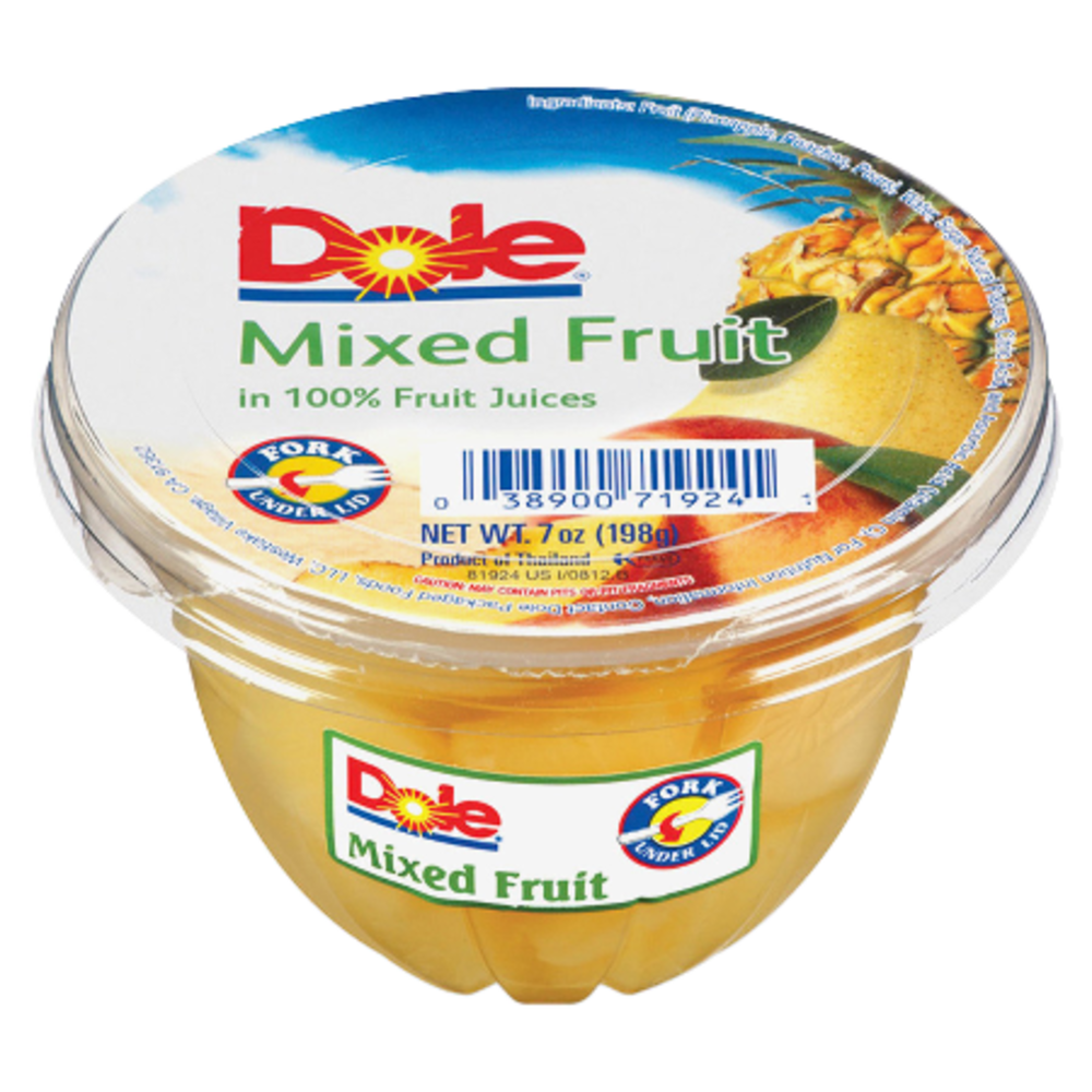 Dole Fruit Cups, Mixed Fruit, 7 Oz, Carton