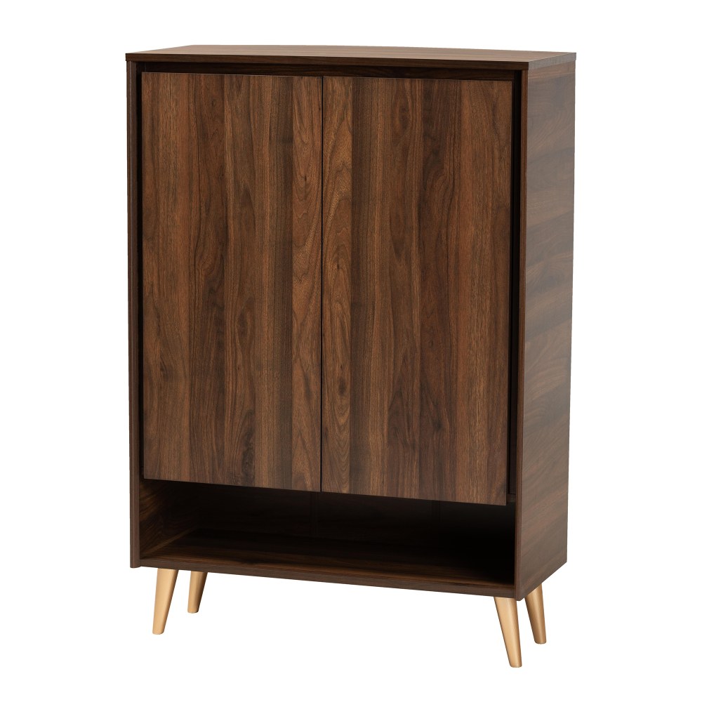 Baxton Studio Mid-Century Modern 46"H 2-Door Entryway Shoe