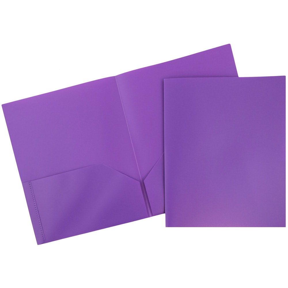 JAM Paper® Plastic 2-Pocket POP Folders, 9 1/2"