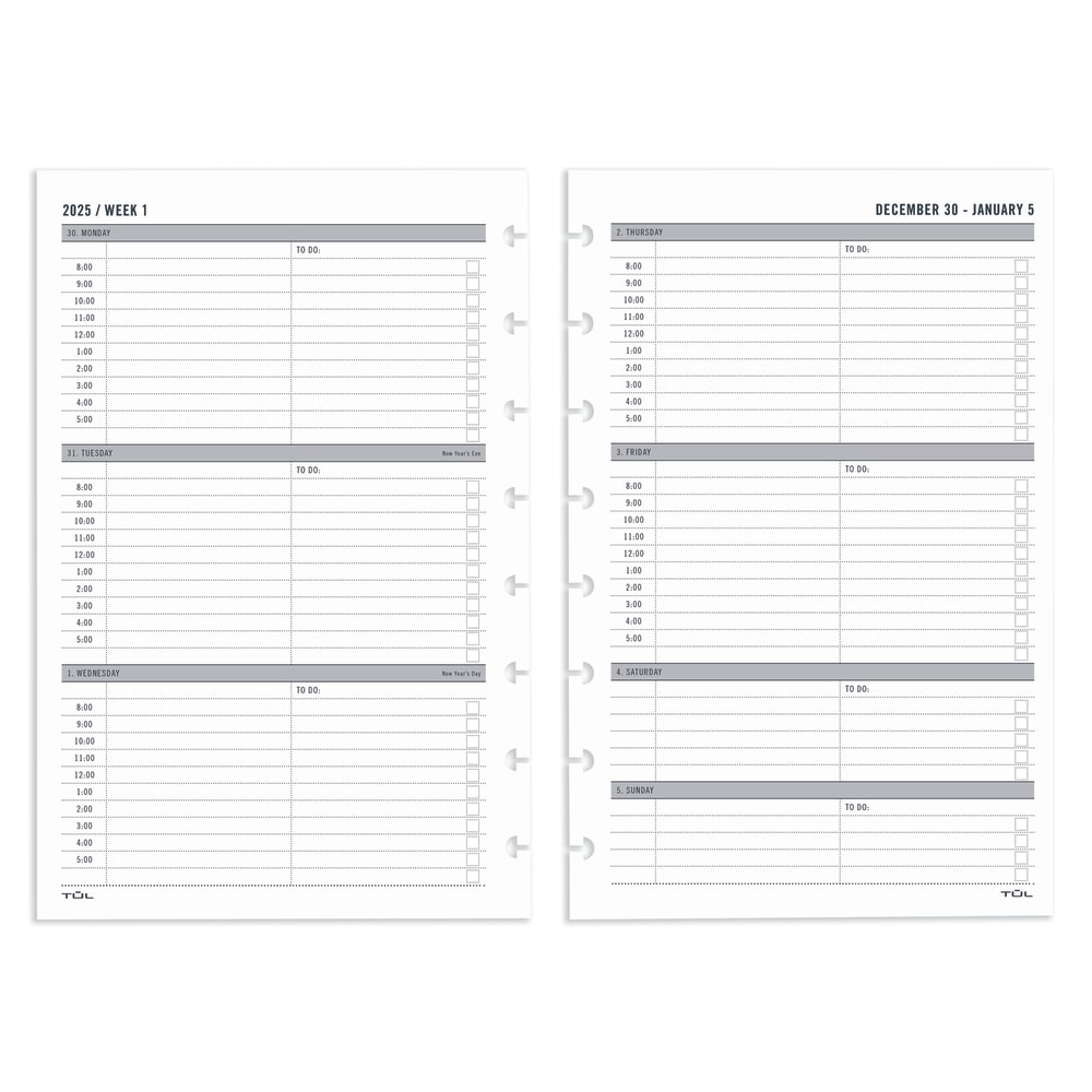 2025 TUL® Discbound Weekly Planner Refill Pages, Junior