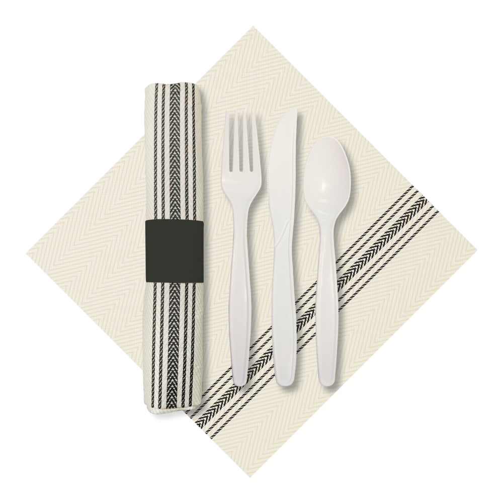 CaterWrap Pre-Rolled Cutlery, FashnPoint Dishtowel Napkin,