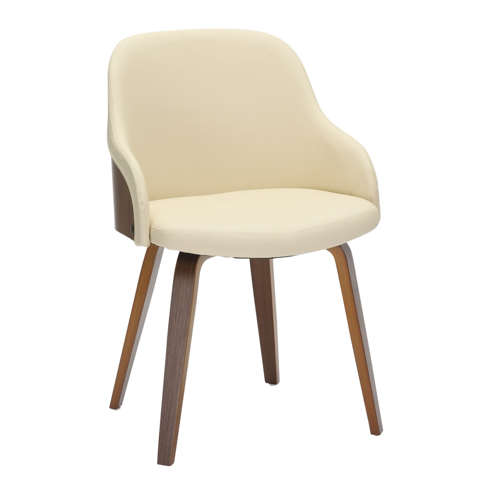 LumiSource Bacci Mid-Century Modern Accent Chair, Cream