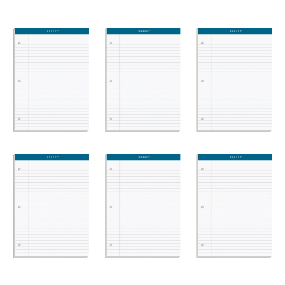 TOPS™ Double Docket™ Writing Pads, 3-Hole Punched, 8