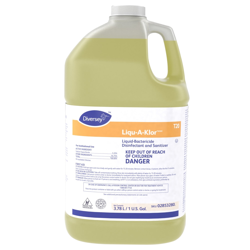 Diversey LIQU-A-KLOR Bactericide Disinfectant Sanitizer, 1