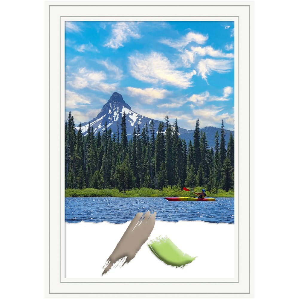 Amanti Art Craftsman White Wood Picture Frame, 29